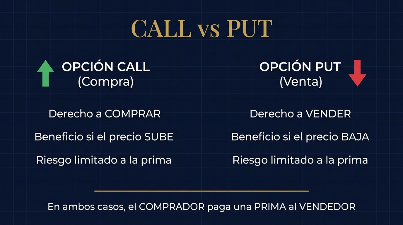 Diferencias entre opciones Call y Put